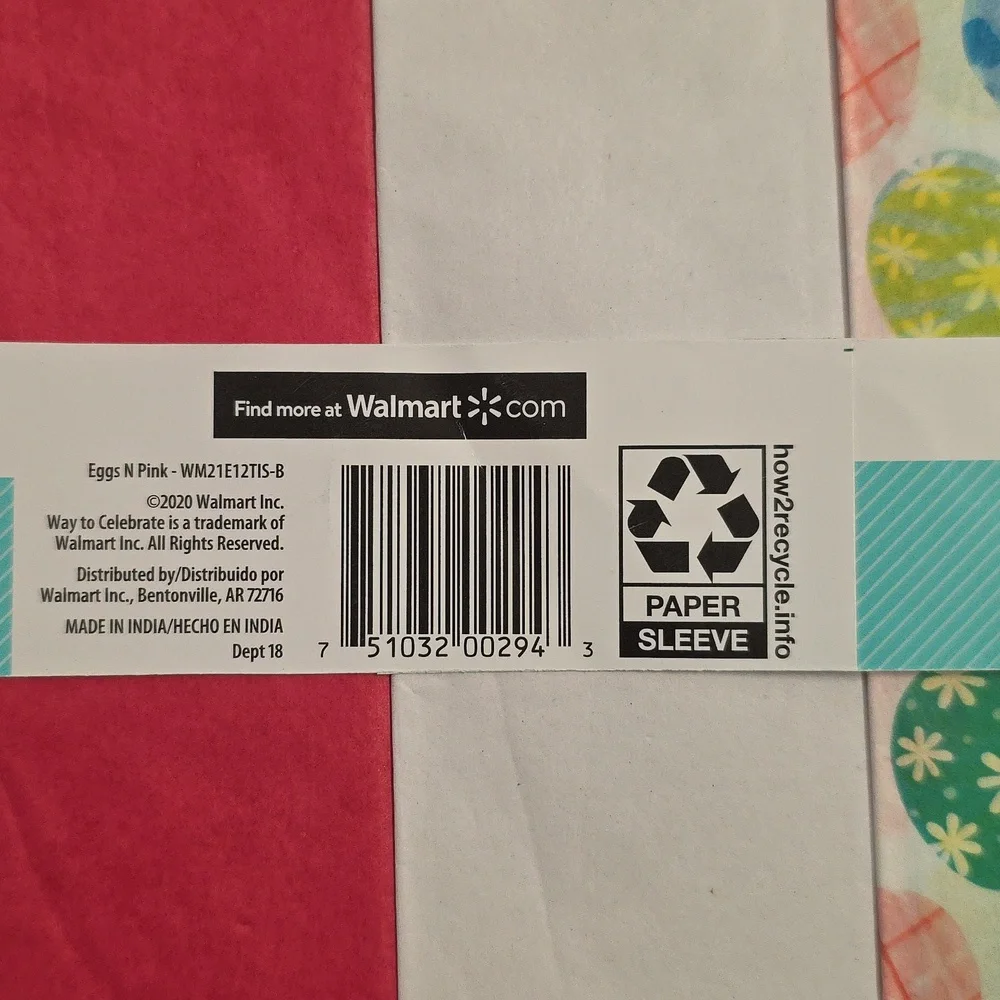 Easter Tissue Paper 6-Pack For Gift Bags Boxes 12 Sheets 20